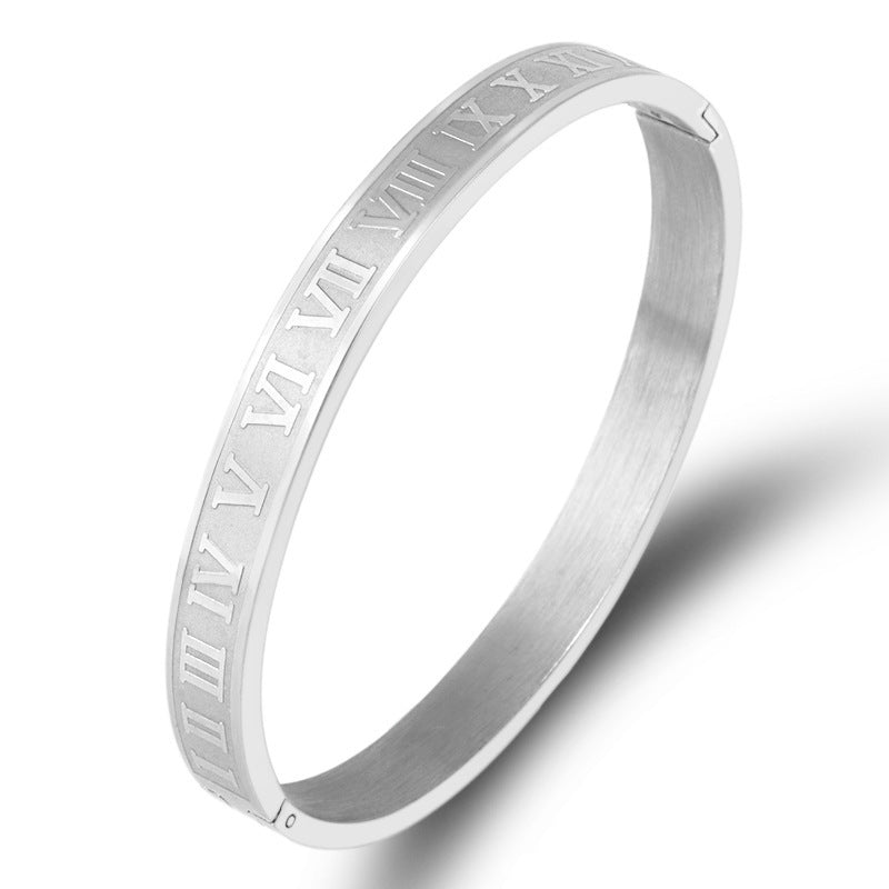 Roman Numeral Stainless Steel Lettering Bracelet Buckle
