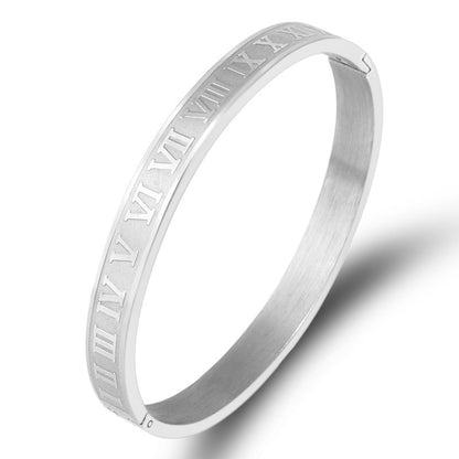 Roman Numeral Stainless Steel Lettering Bracelet Buckle